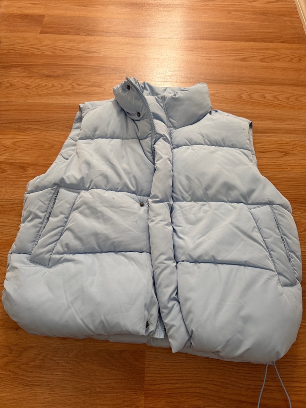 BDG Pale Blue Quilted Puffer Vest